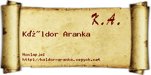 Káldor Aranka névjegykártya